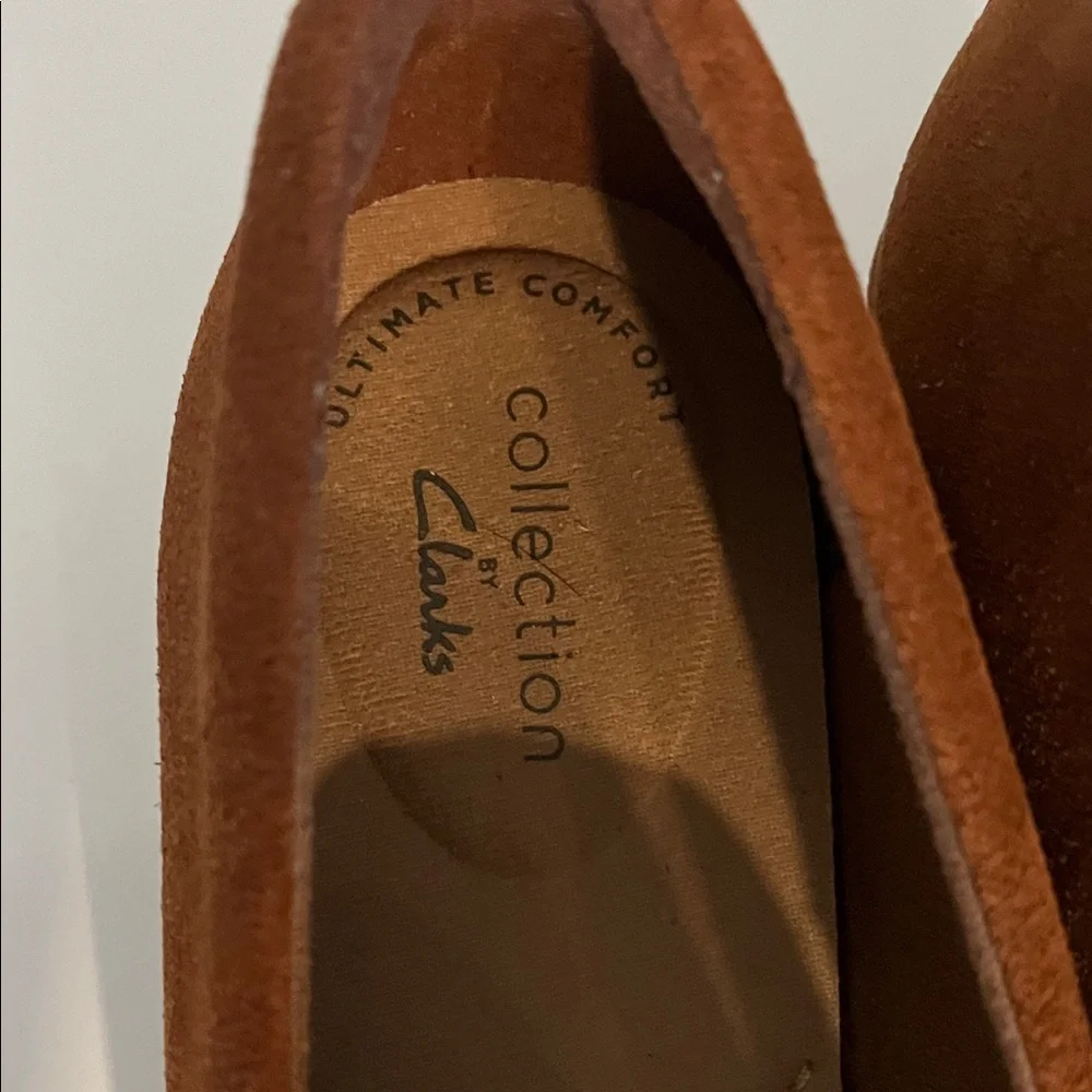 Clarks Women’s Brown‎ Suede and Leather Loafers Size 8